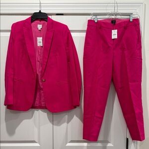 J. Crew Fuchsia Blazer and Pants Set. jacket is a size 8 pants are a 6